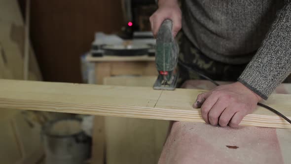 Sawing the Board with a Jigsaw