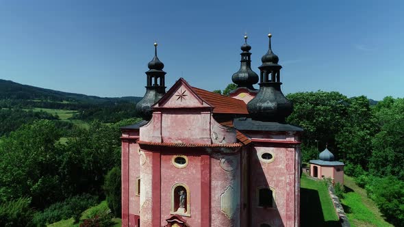 Beautiful Aerial View - Pilgrimage Church of the Nativity of the Virgin Mary - 4K