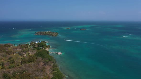 Rosario Islands in Cartagena De Indias Colombia Aerial View