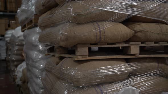 Raw Material Sacks In Warehouse alt