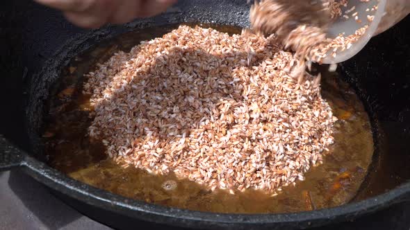 Pilaf , or pilau is a rice dish alt