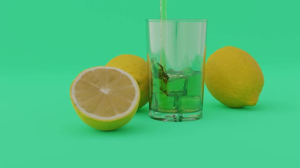 Lemonade Filling Into Glass