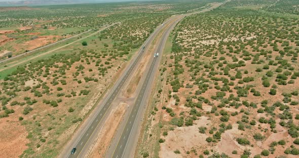 A Highway in New Mexico Along the Desert Landscape of American Country alt