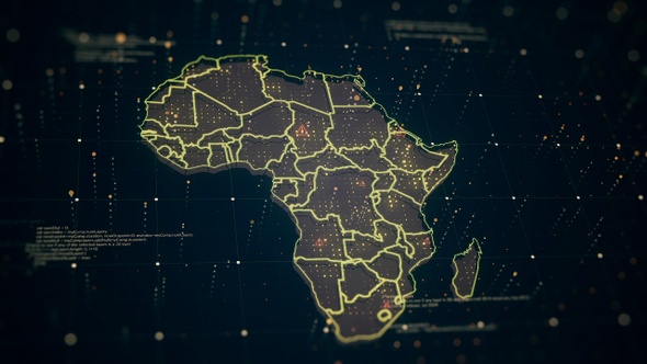 Gold Map Africa Danger 4 K, Motion Graphics | VideoHive