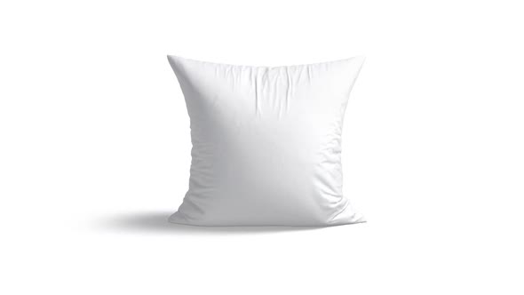 Blank white square pillow , looped rotation alt