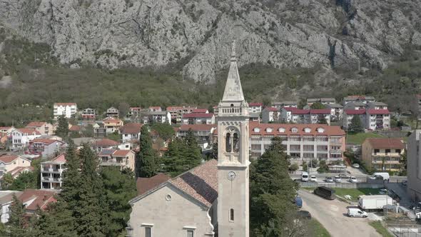 Old Christian cathedral close-up