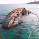 Aerial View of Tanker Stranded the Coast of Odessa Beach - VideoHive Item for Sale