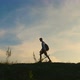Hiker Walking On The Mountain With Beautiful Sky - VideoHive Item for Sale