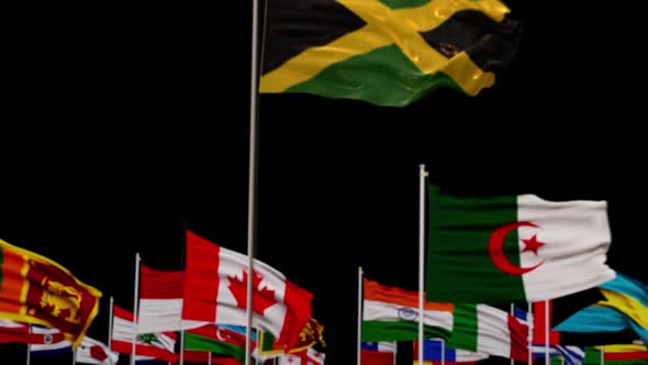 Jamaica Flag With World Flags In Alpha Channel