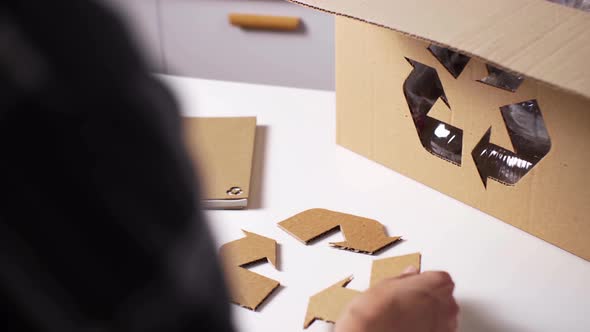 Folding Recycling Symbol Sign Arrows Symbolizing Reuse, Demonstrating The Recycling And Reuse alt