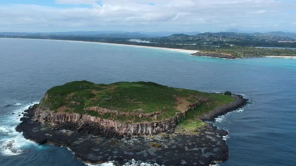 Arial view of Cook Island Aquatic Reserve created in the hope to conserve the biodiversity of fish a alt