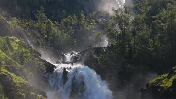 Latefossen Waterfall Odda Norway alt