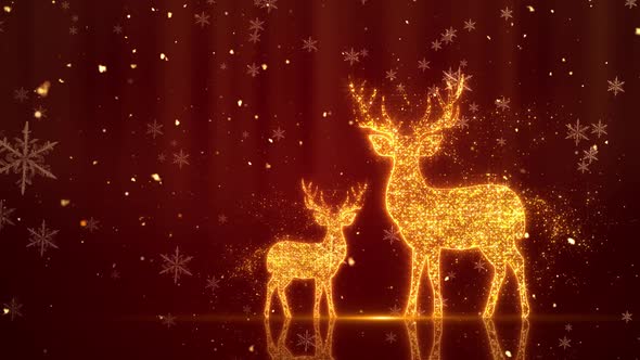 Beautiful Christmas Deer Particle Background