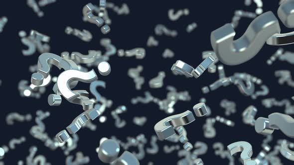 Random drop of question marks with depth of field. alt