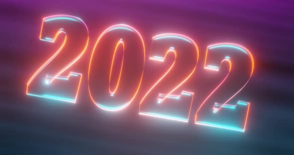 2022 Neon Sign Background New Year Concept