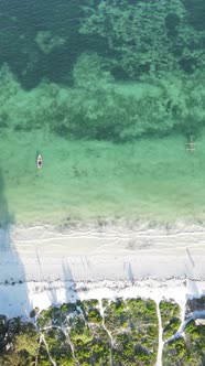 Vertical Video Boats in the Ocean Near the Coast of Zanzibar Tanzania alt