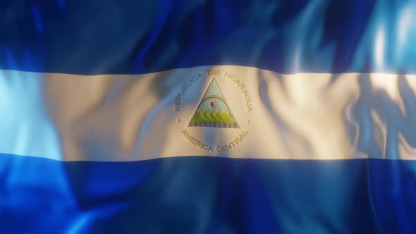 Nicaragua Flag with Edge Bump