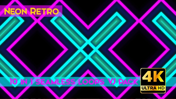 Retro Neon VJ Loops Pack alt