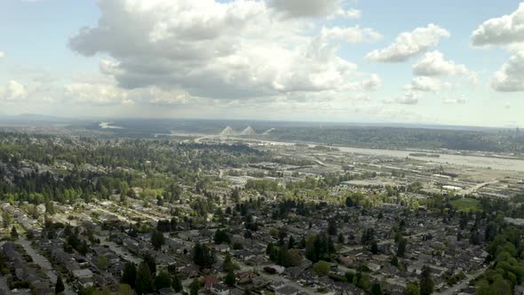 Coquitlam, Port Moody, Barmett Highway and Central Coquitlam BC Tricities, Tri-cities Aerial View alt