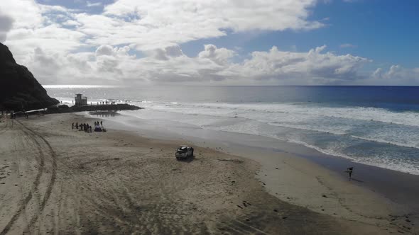 Lifeguard Truck At The Beach Aerial 4 K