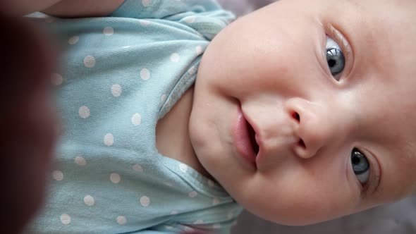 Enthusiastic Child Holds Phone Talking with Grandparents Through the Camera alt