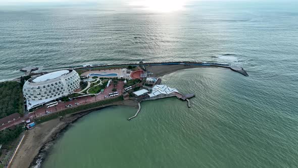 Trendy Modern Hotel Aerial view 4 K Turkey Alanya alt