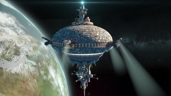 Alien UFO Passing Earth alt