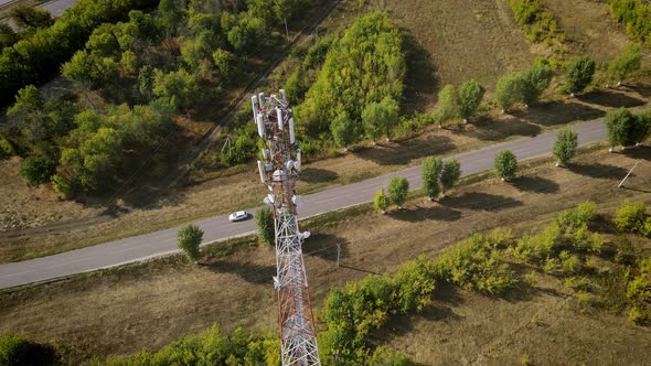 Telecommunication Antenna Receiver on Cell Phone Tower with 5G Base alt