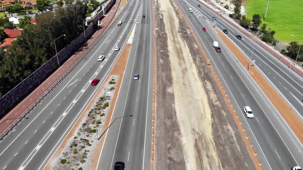 Aerial View of a Busy Freeway in Australia