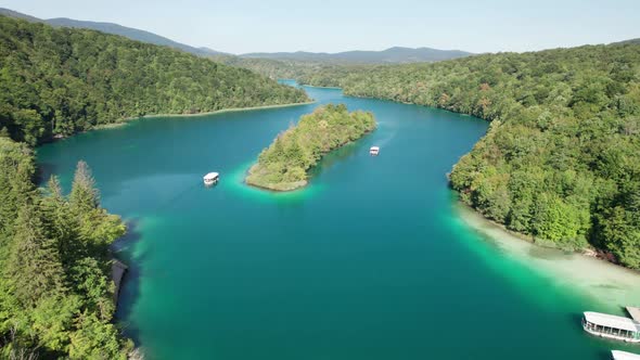 Aerial View of the Plitvice Lakes in the National Park of Croatia Clean Nature alt