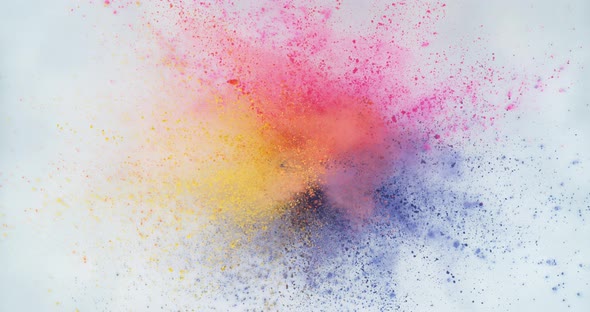 Colorful powder exploding in super slow motion.  Shot on Phantom Flex 4K high speed camera.