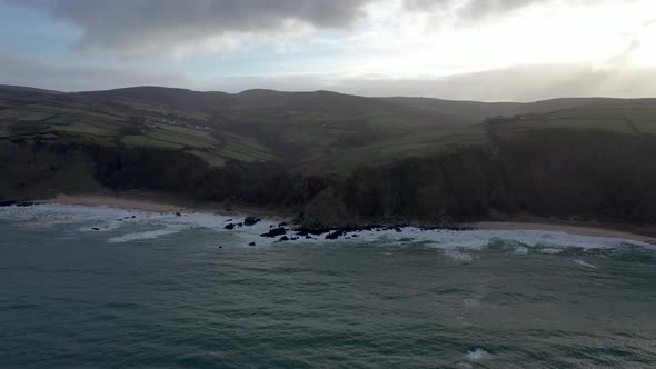 Aerial View Kinnagoe Bay County Donegal Ireland alt