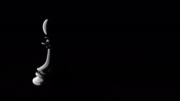 Black Glossy Pawn on Dark Background