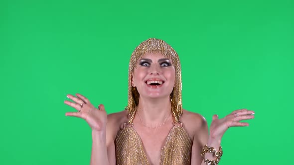 Portrait of Beautiful Young Women Is Looking Straight with Shocked and Surprised Wow Face Expression alt