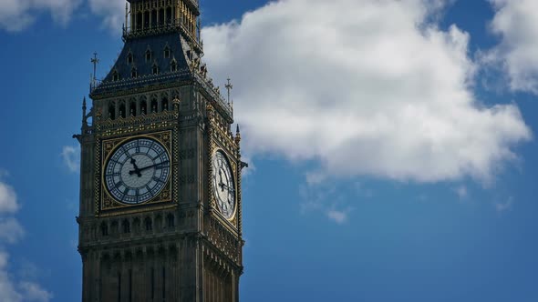 Dramatic Big Ben With Passing Clouds alt