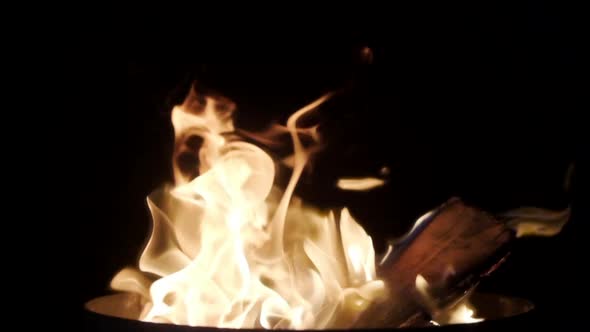 Flames of Fire in slow-motion on a dark background