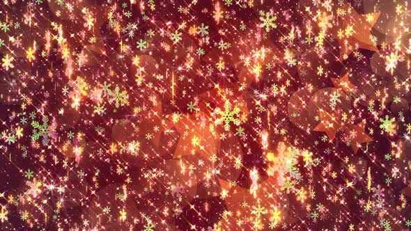 4k Festive Glowing Snowflakes