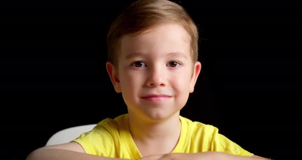 Portrait of a Happy Child Smiling a Little Boy Looking at the Camera Smiling a Portrait of a Child alt