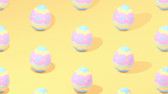 Mixed Colorful Easter Egg Pattern Background