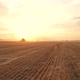 Grain harvesting equipment against the background of sunset - VideoHive Item for Sale