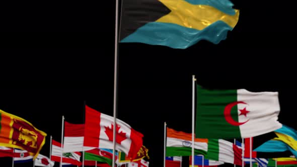 Bahamas Flag With World Flags In Alpha Channel