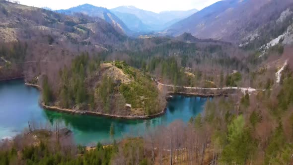 Beautiful small Lake in the Mountains Drone Video alt