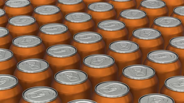 Endless Orange Aluminum 3D Soda Cans