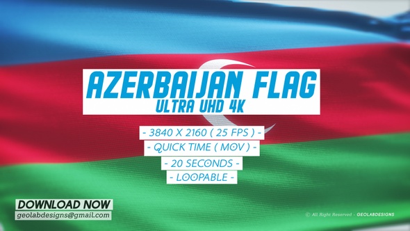 Azerbaijan Flag - Ultra UHD 4K Loopable alt