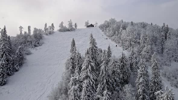Aerial View of Ski Slope alt