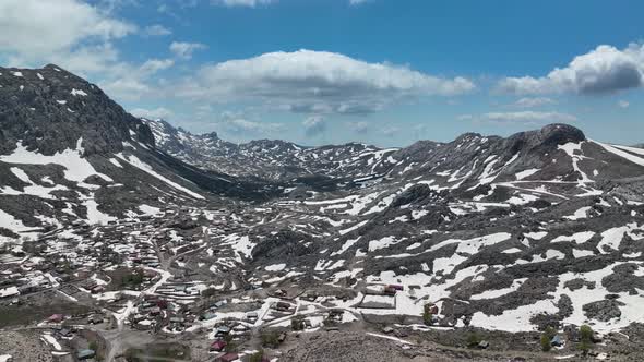 Mountain landscape high in the mountains aerial view 4 K alt