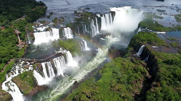 Famous brazilian side of Iguazu Waterfalls. Great nature landscape. alt