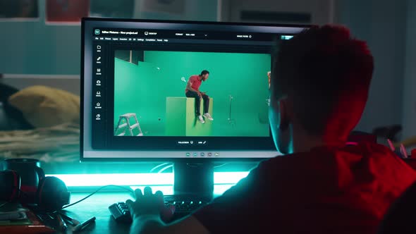 Teenager Using 3D Software on Computer alt