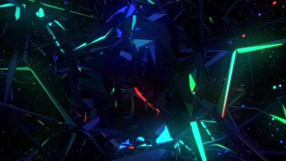 Polygonal Neon Form Dance