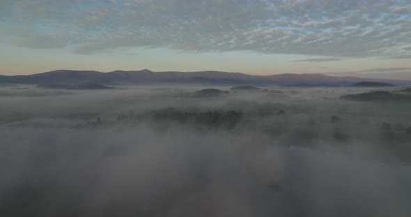 Aerail Over Lake In Fog 5